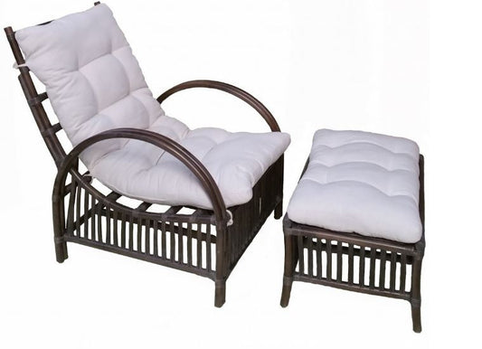 COLOMBUS  LAZY CHAIR (DET818) WITH FOOT STOOL (DET819) -  GREY