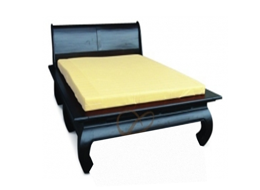 QUEEN SEOUL BED FRAME WITH OPIUM LEG (BS 000 OL QS)  - CHOCOLATE