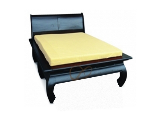 QUEEN SEOUL BED FRAME WITH OPIUM LEG (BS 000 OL QS)  - CHOCOLATE