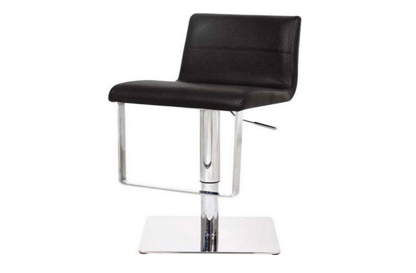 JAYE  LEATHERETTE GASLIFT & SWIVEL BARSTOOL SEAT: 630-840(H)  (VJY-1071) - BLACK