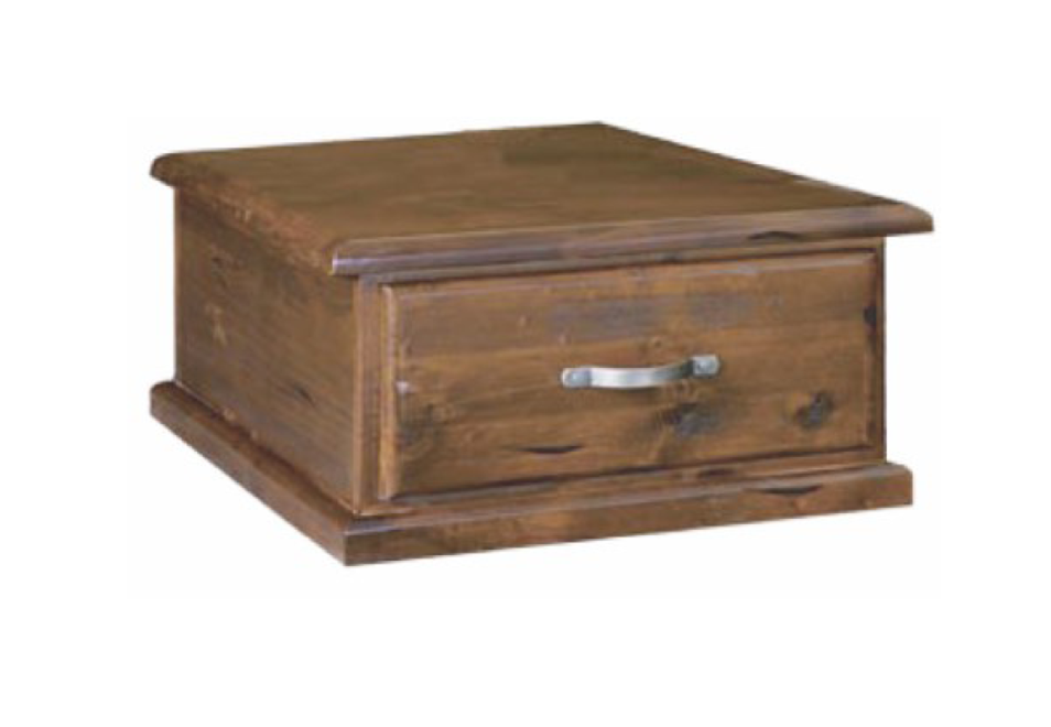 JAMAICA  (VJM‐008) LAMP TABLE WITH DRAWER -  ROUGH SAWN BLACKWOOD