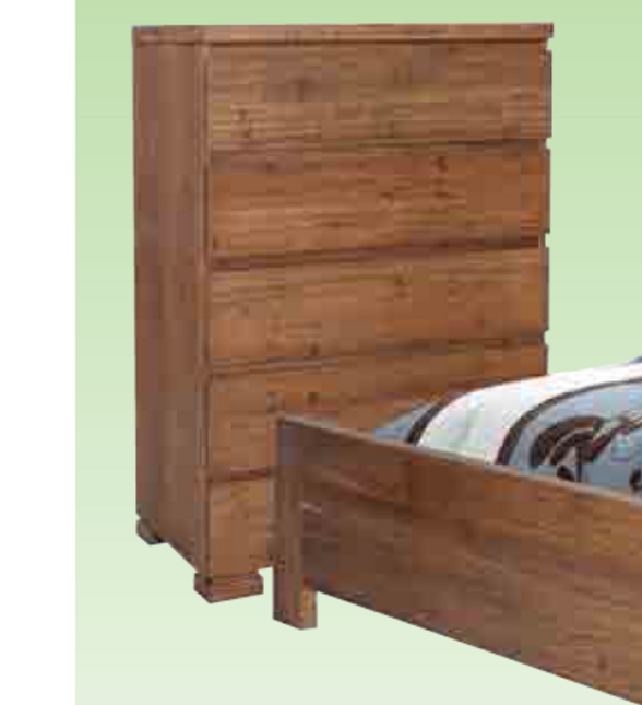 Topaz 36" (5) Five Drawers Timber Tallboy Chest -1180(H) X 900(W) - Vic Ash