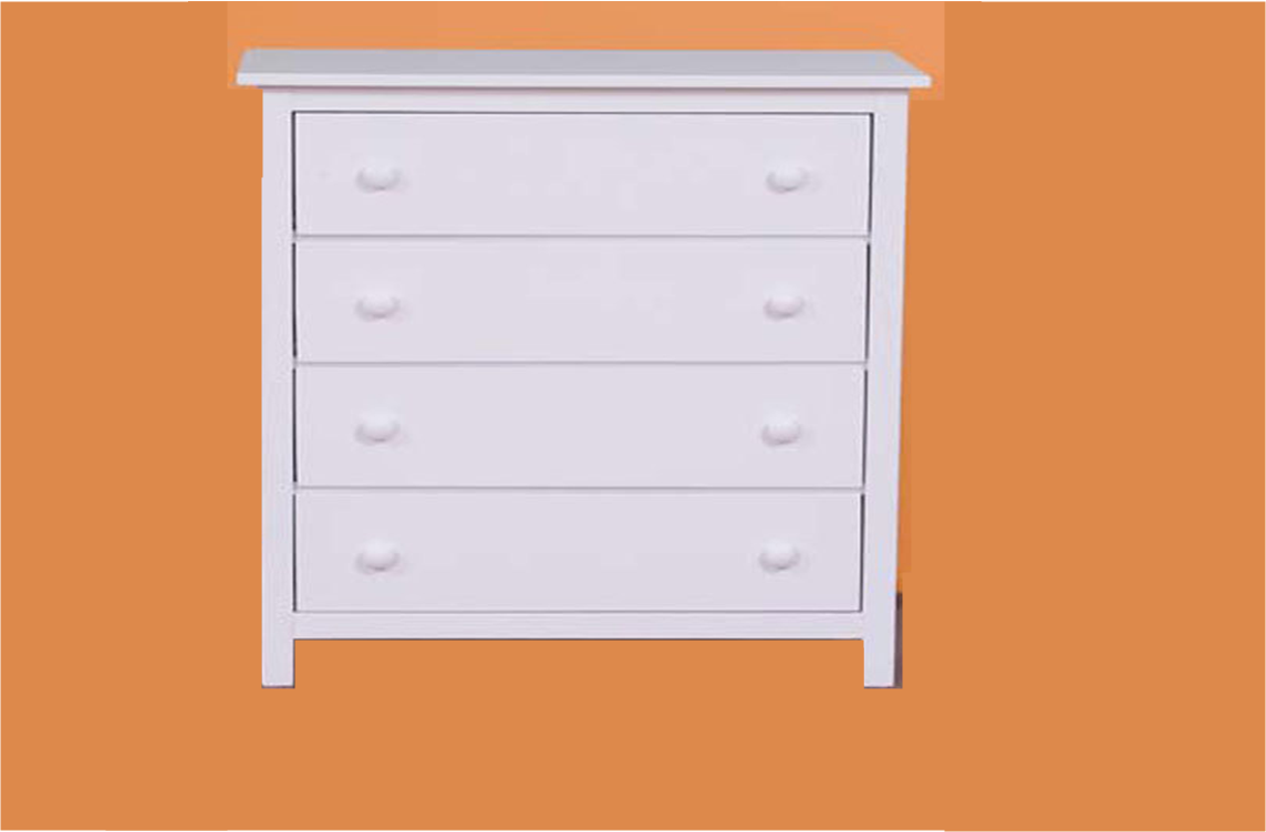 Kado 4 Drawer Tallboy 980(H) X 850(W) - Arctic White (PICTURED) Or Walnut