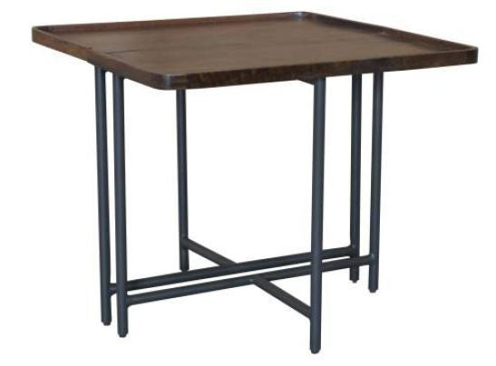 ORIENT SQUARE COFFEE TABLE  WITH METAL LEGS -400(H) X 800(SQR) - OAK