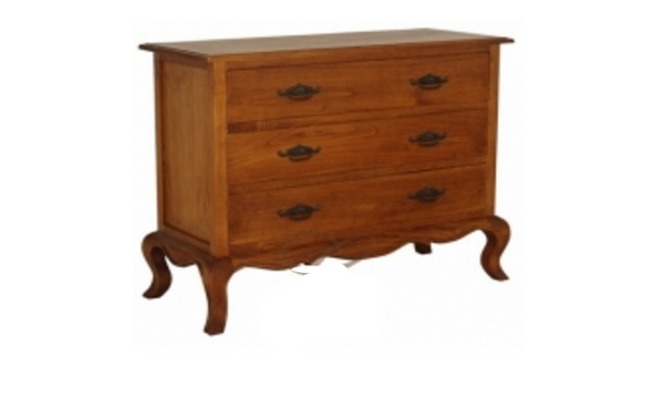 FRENCH PROVINCIAL 3 DRAWER  SIDEBOARD (SB 003 FP)-  850(H) X 1080(W)   - LIGHT PECAN