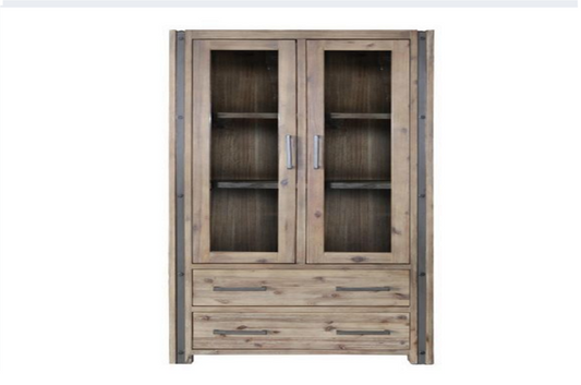 SWAN (3565) 2 DOORS / 2 DRAWERS LIBRARY UNIT - 1810(H) X 900(W) - (19-20-15-3-11-25-1-18-4) - BRUSHED GUM