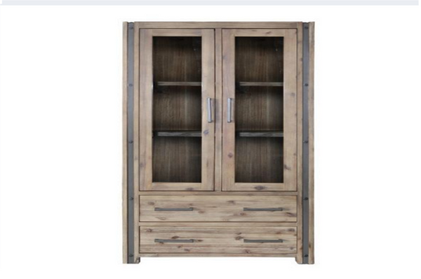 SWAN (3565) 2 DOORS / 2 DRAWERS LIBRARY UNIT - 1810(H) X 900(W) - (19-20-15-3-11-25-1-18-4) - BRUSHED GUM