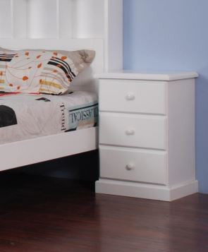 Kornos 3 Drawer Bedside Table - (MODEL:2-5-14-4-9-7-15) - White
