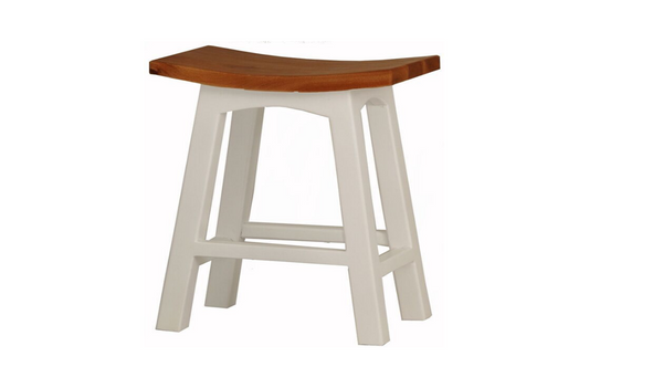 LATSON WOODEN BAR STOOL / KITCHEN BENCH (BR077WD) - SEAT: 770(H) - WHITE / CARAMEL