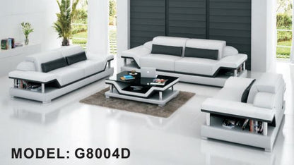 BORSEC (G8004D) 3 SEATER + 2 SEATER + 1 SEATER LOUNGE  SUITE WITH  COFFEE TABLE - CHOICE OF LEATHER AND ASSORTED COLOURS AVAILABLE