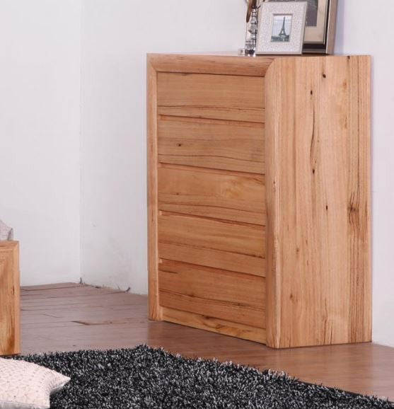 QUAKERS 5  DRAWER TALLBOY CHEST  - (MODEL:12-25-15-14) -  AS PICTURED