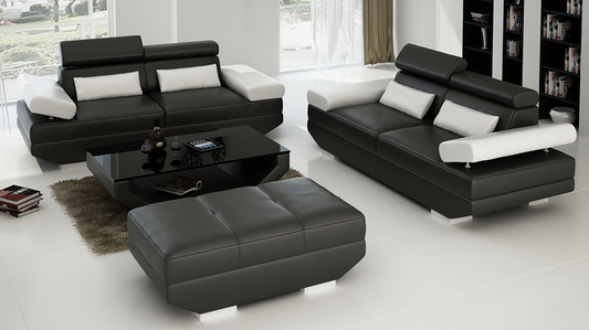 Gorica (K5009E) 3 Seater + 3 Seater + 1 Foot Stool - Choice Of Leather And Assorted Colours Available