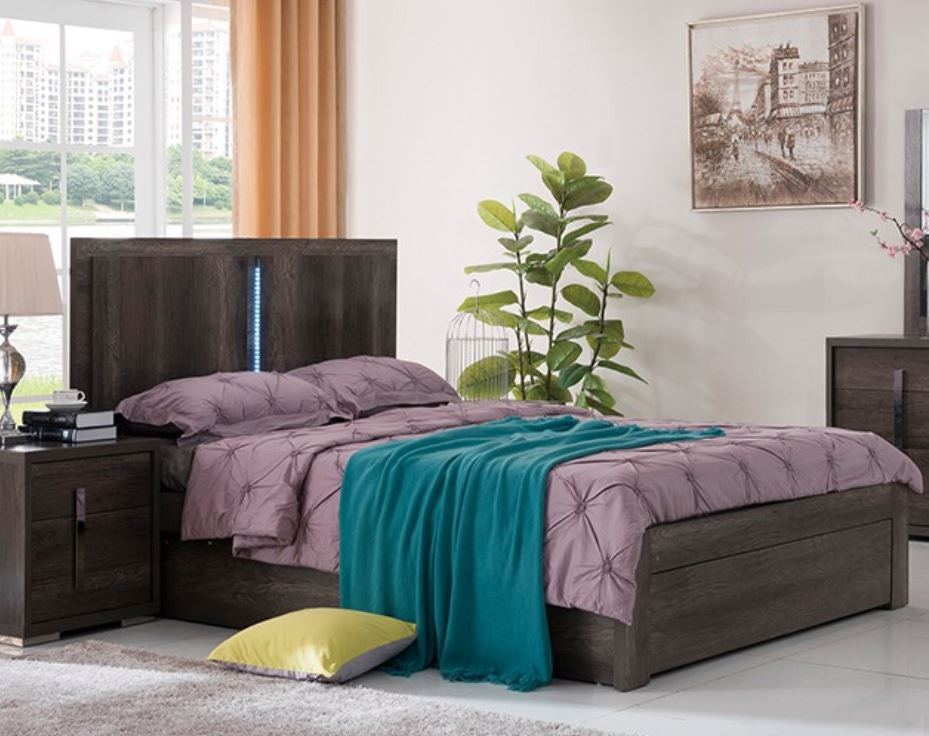 Queen Yonkers Bed With Storage Options - (13-15-14-1-3-15) - Charcoal