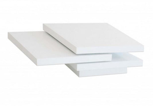 PARKVILLE COFFEE TABLE (WD-332) - 800/1200(W) x 800(D) - HIGH GLOSS WHITE