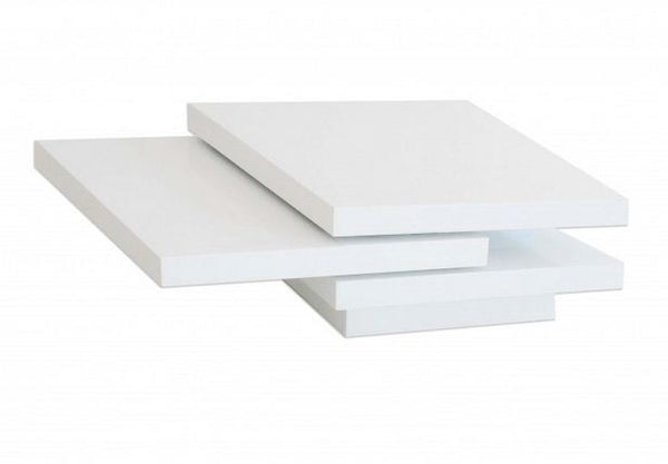 PARKVILLE COFFEE TABLE (WD-332) - 800/1200(W) x 800(D) - HIGH GLOSS WHITE