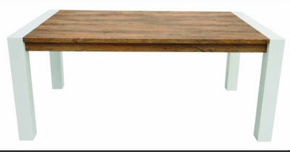 IRENE DINING TABLE - 1800(L) x 1050(W) - ANTIQUE OAK / WHITE GLOSS
