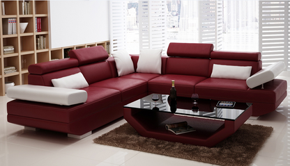 GORICA 5 SEATER CORNER LOUNGE SUITE WITH MATCHING COFFEE TABLE (K5009B) - CHOICE OF LEATHER AND ASSORTED COLOURS AVAILABLE