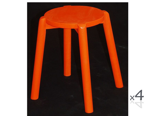WILLOW (BR048RO) WOODEN ROUND BARSTOOL / KITCHEN BENCH  (4 UNITS IN A BOX) - SEAT: 480(H) - ORANGE, PINK, PURPLE,RED