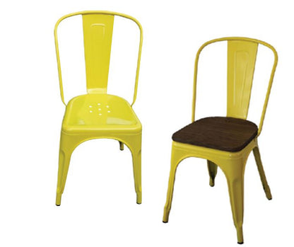 TOLEDO CHAIR WITH ADDITIONAL TIMBER SEAT - YELLOW