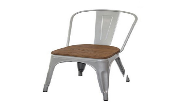 TOLEDO CHAIR WITH ADDITIONAL TIMBER SEAT - SILVER