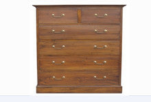 TASMANIA 6 DRAWER TALLBOY  (TB 006 PN  ) - 1400(H) X 1100(W)- MAHOGANY OR CHOCOLATE