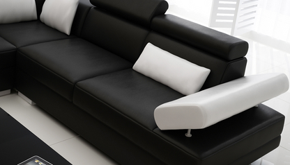 GORICA 5 SEATER CORNER LOUNGE SUITE WITH MATCHING COFFEE TABLE (K5009B) - CHOICE OF LEATHER AND ASSORTED COLOURS AVAILABLE