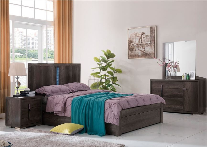 Yonkers King 5 Piece (DRESSER) Bedroom Suite - (13-15-14-1-3-15) - Charcoal