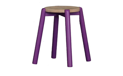 WILLOW (BR048RO) WOODEN ROUND BARSTOOL / KITCHEN BENCH  (4 UNITS IN A BOX) - SEAT: 480(H) - PURPLE / WASHED