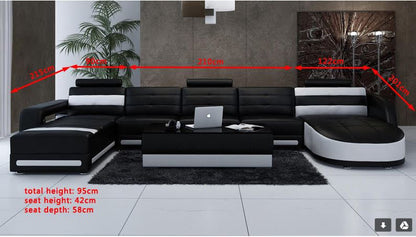 PERZIN  BONDED LEATHER DOUBLE CHAISE LOUNGE SUITE( MODEL- G1095B) - CHOICE OF LEATHER AND ASSORTED COLOURS AVAILABLE