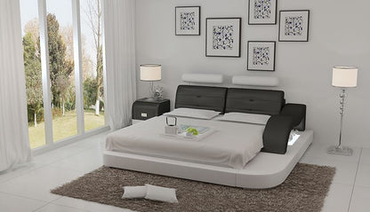 KING  SARATOGA  LEATHER BED ( LB8802) - ASSORTED COLORS AVAILABLE IN DIFFERENT  LEATHERS (COLOUR BOARD ATTACHED IN IMAGE SECTION)