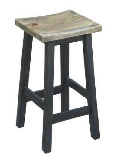 TOKYO KITCHEN  STOOL - SEAT: 645(H)  - BLACK / DISTRESSED TOP