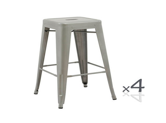 TOLIX RETRO CAFE KITCHEN BAR STOOLS (SET OF 4) - SEAT: 450(H) - BLACK
