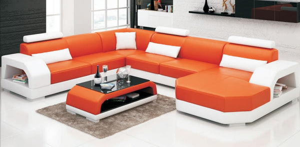ROLDERMO  LEATHERETTE CHAISE LOUNGE SUITE ( MODEL-G8001) - CHOICE OF LEATHER AND ASSORTED COLOURS AVAILABLE (EXCLUDING COFFEE TABLE)