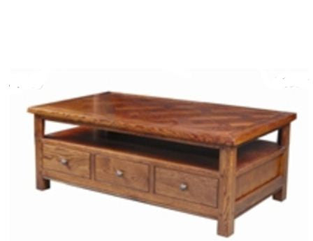 DUOLYN AMERICAN OAK COFFEE TABLE  WITH 3 DRAWER - (MODEL16-1--1-13-15-21-914-20)- 1350(W) X 750(D) - AS PICTURED