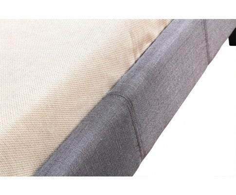 KING SINGLE  MATINO LINEN FABRIC BED FRAME - GREY