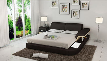 KING  ASHVILLE  MODERN LEATHER BED ( LB8806) - ASSORTED COLOURS AVAILABLE IN DIFFERENT  LEATHERS (COLOUR BOARD ATTACHED IN IMAGE SECTION)