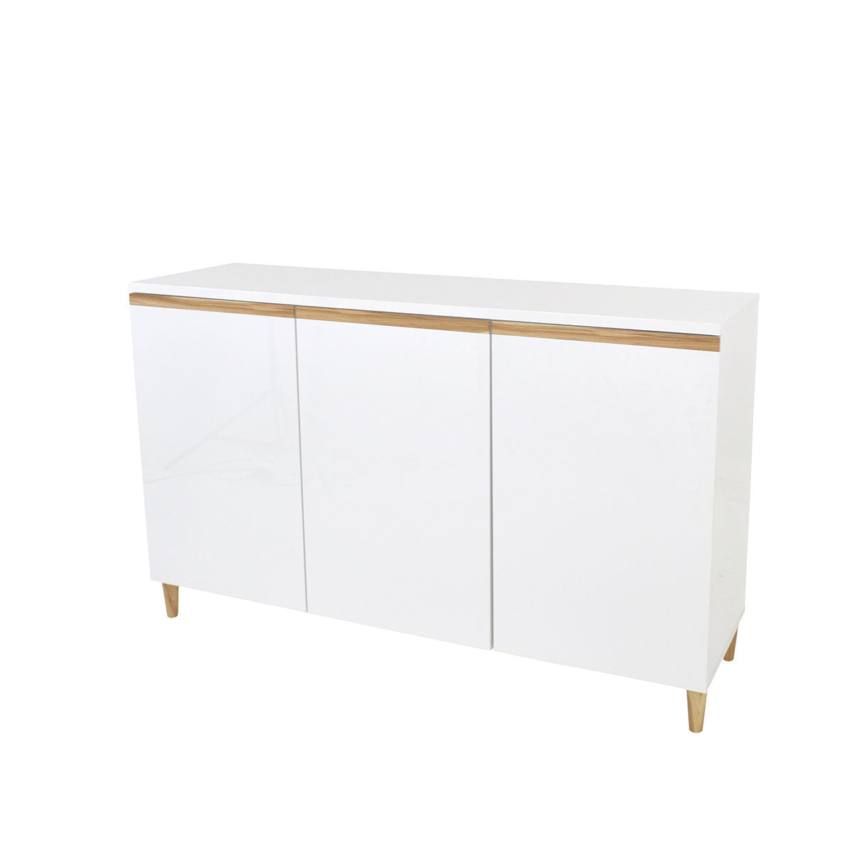 CARRIE 3 DOORS BUFFET - 900(H) x 1500(W) -  HIGH GLOSS WHITE / CYPRESS TRIM