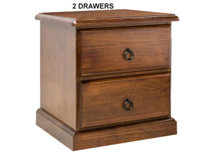 CARRINGTON (AUSSIE MADE) BEDSIDE TABLE COLLECTION - ASSORTED STAINED COLOURS - STARTING FROM $399