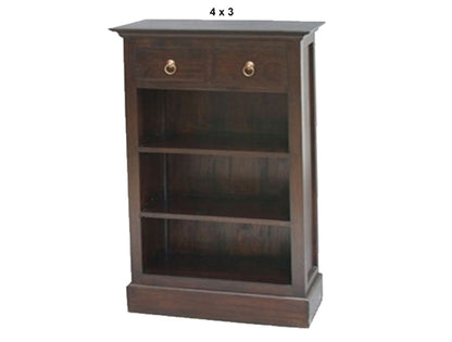 CENTRY (AUSSIE MADE) LOWLINE BOOKCASE WITH DRAWER COLLECTION - ASSORTED STAINED COLOURS - STARTING FROM $499