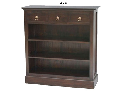 CENTRY (AUSSIE MADE) LOWLINE BOOKCASE WITH DRAWER COLLECTION - ASSORTED STAINED COLOURS - STARTING FROM $499