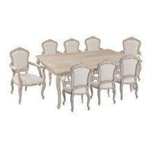 BICHIR 9 PIECE DINING SETTING (ARM CHAIR) 2200(W) -  WHITE WASHED