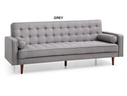 CHARLESTON 3 SEATER VELVET FABRIC SOFA BED  - GREEN OR GREY