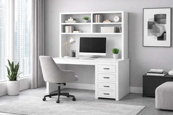 Bustin (CUSTOM MADE) 4 Drawer Desk And Hutch - Assorted Colours