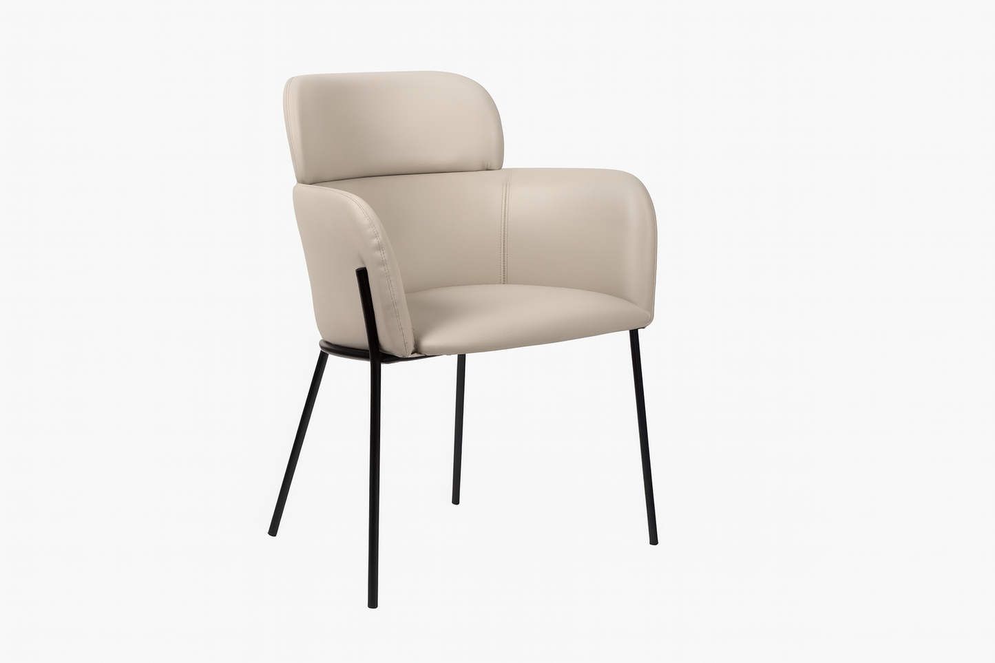 WINSDOR LEATHERETTE DINING CHAIR - LIGHT GREY