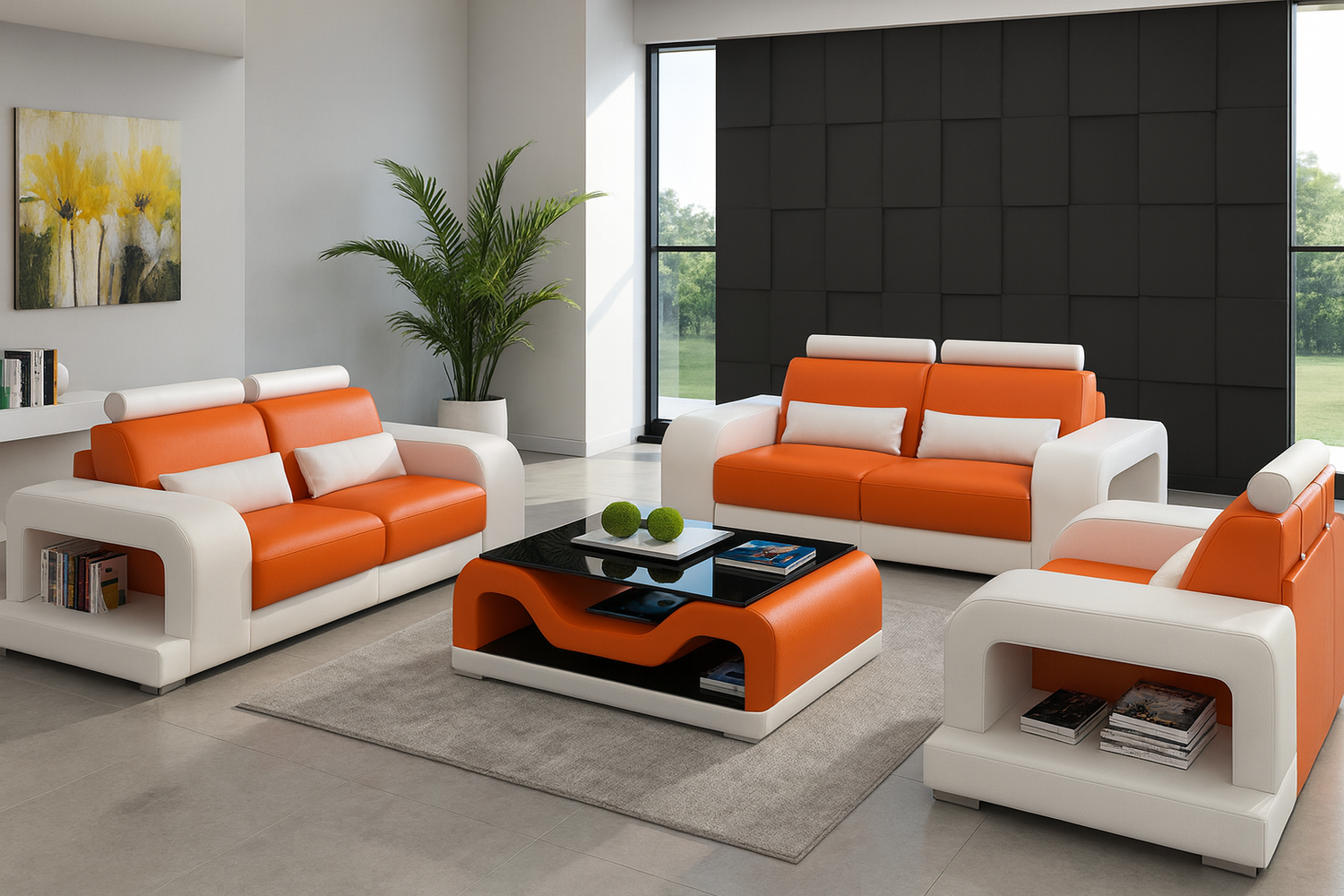 Dayrell (G8006D) 3 Seater + 1 Seater + 1 Seater Lounge Suite - Choice Of Leather And Assorted Colours Available