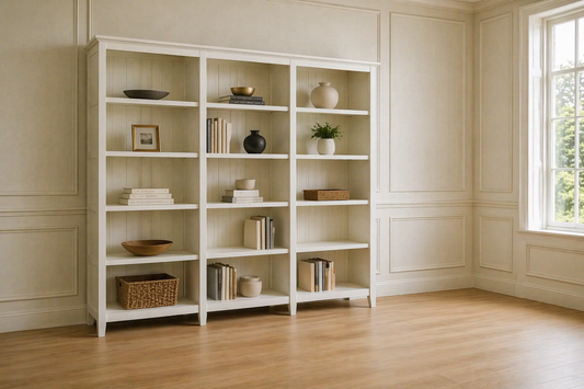 Manilla Standard Bookcase (AUSSIE MADE) - 1800(H) X 2700(W) - (3 SECTION) Pigeon Paired - Assorted Painted Colours