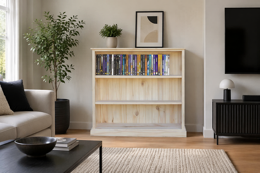 Value (AUSSIE MADE) Lowline Skinny Bookcase Collection - Raw