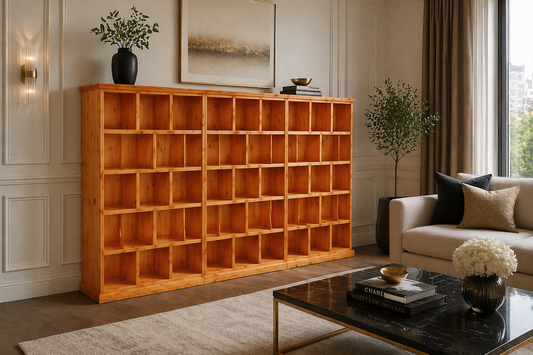 Urban (AUSSIE MADE) Flat Top Staggered Bookcase (4 SECTIONS) Pigeon Paired Collection - Assorted Stained Colours