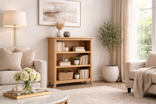 Elegance (AUSSIE MADE) Lowline Tassie Oak Combination Bookcase Collection - Assorted Colours
