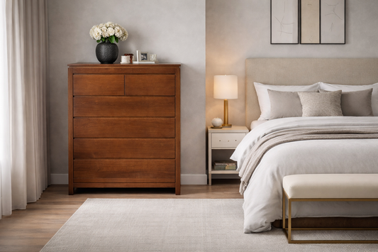 Celine (AUSSIE MADE) Fingergroove 6 Drawer Tallboy -1300(H) X 900(W) - Assorted Colours